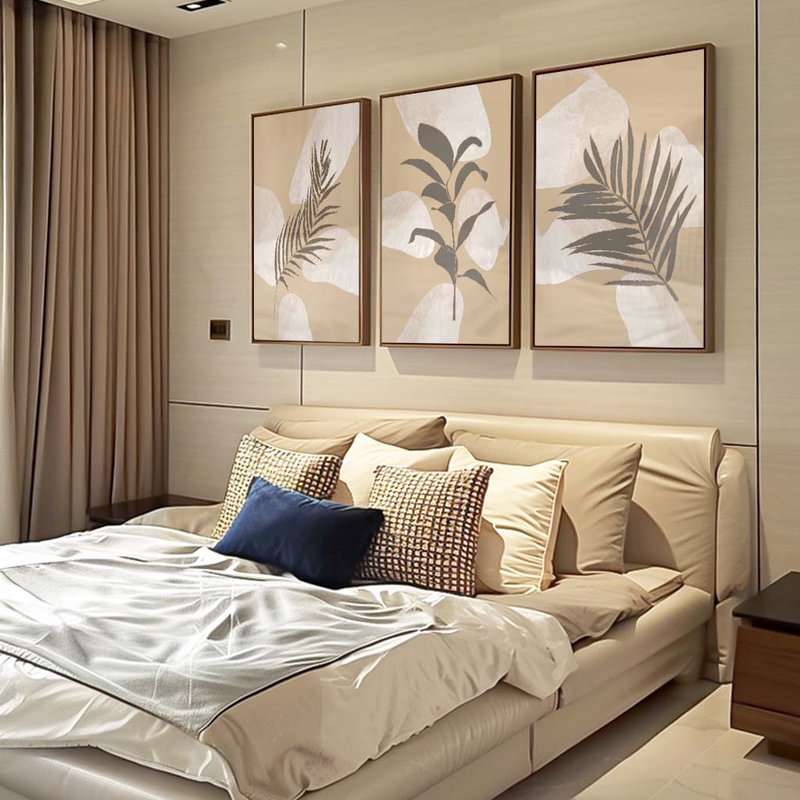 3 Floral Pieces Nude Background V1682 Canvas