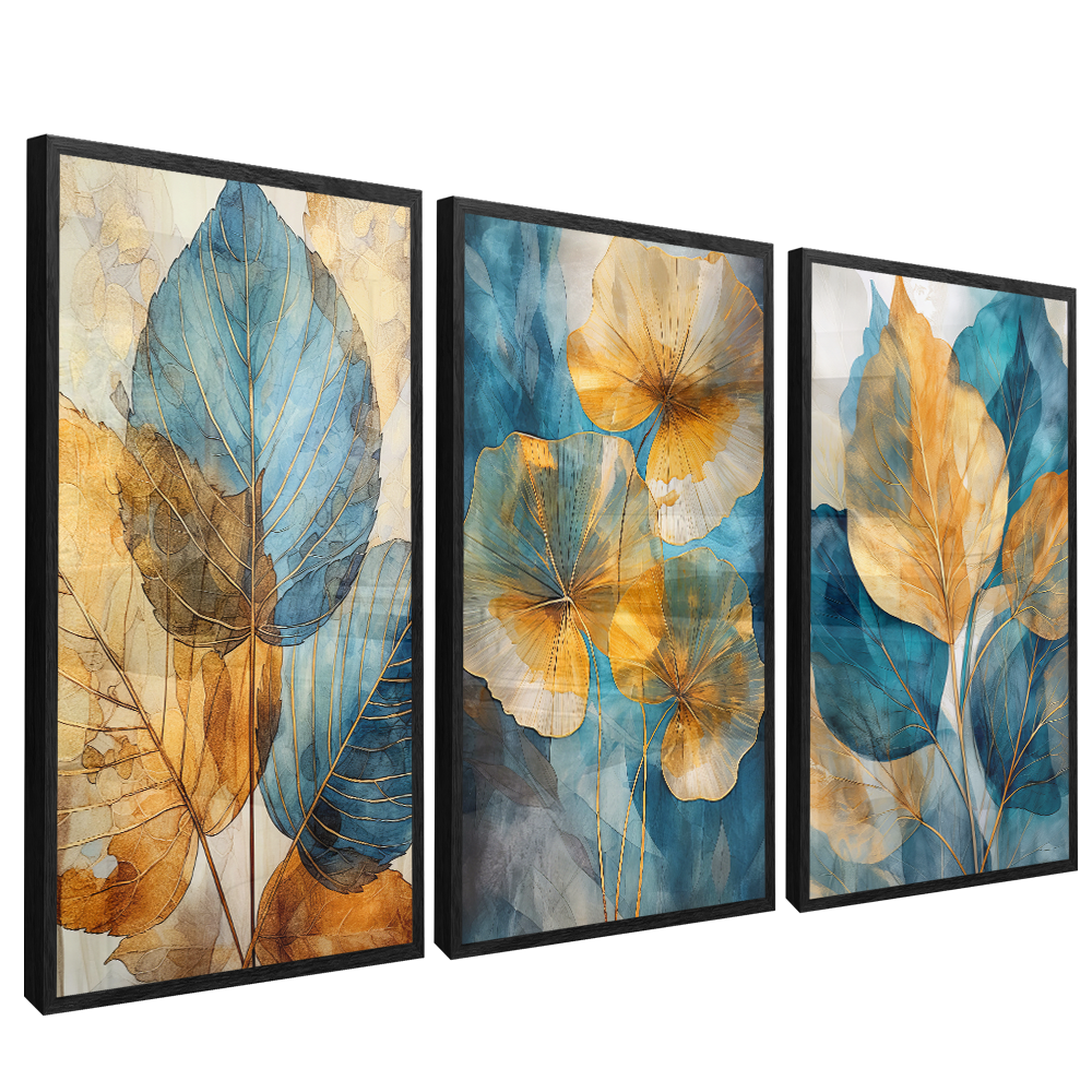 3 Pieces Abstract Flowers Art V312