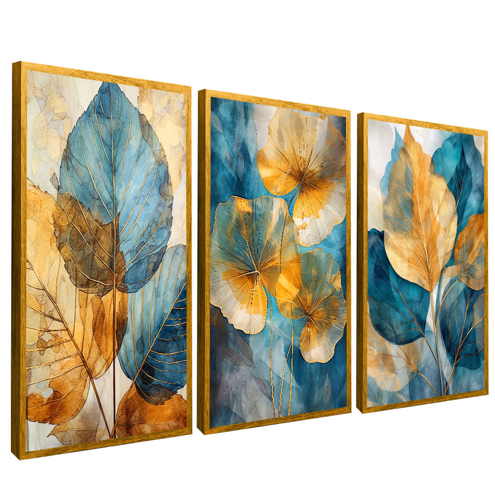 3 Pieces Abstract Flowers Art V312
