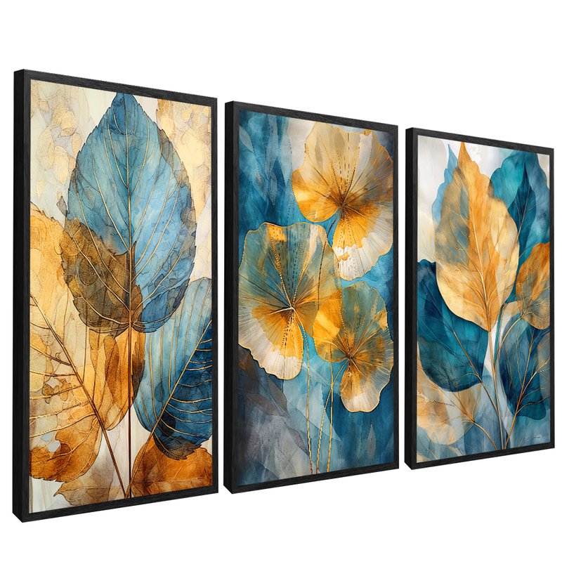 3 Pieces Abstract Flowers Art V312