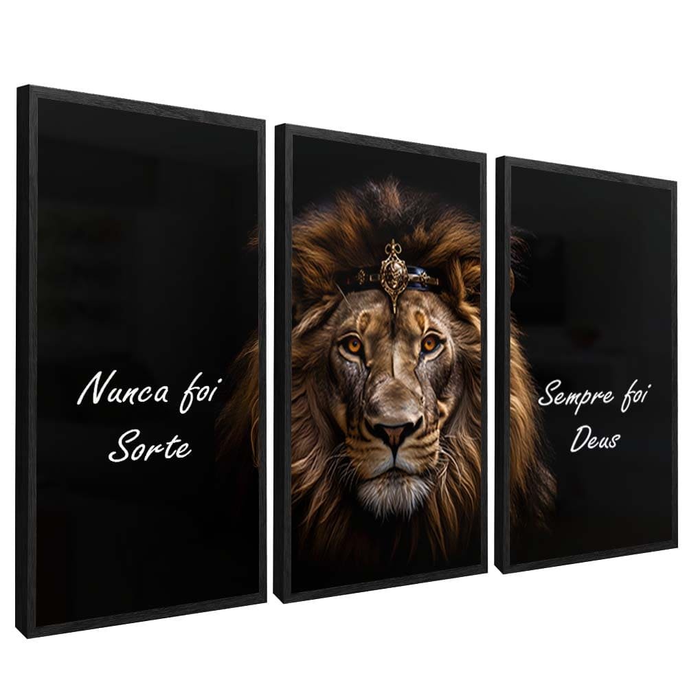 3 pieces - Lion has always been a Colorful God V1651 Canvas