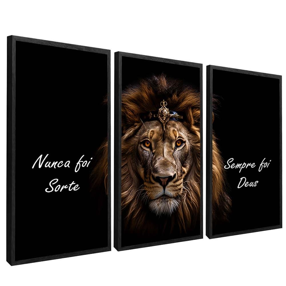 3 pieces - Lion has always been a Colorful God V1651 Canvas
