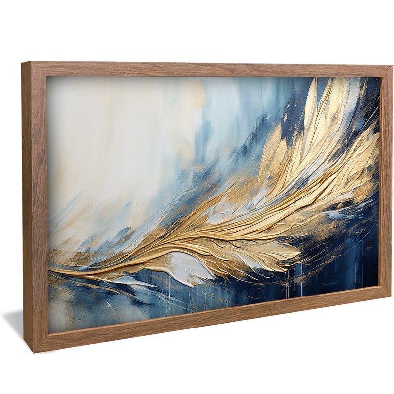 Abstract Blue and Gold Painting V85 Canvas