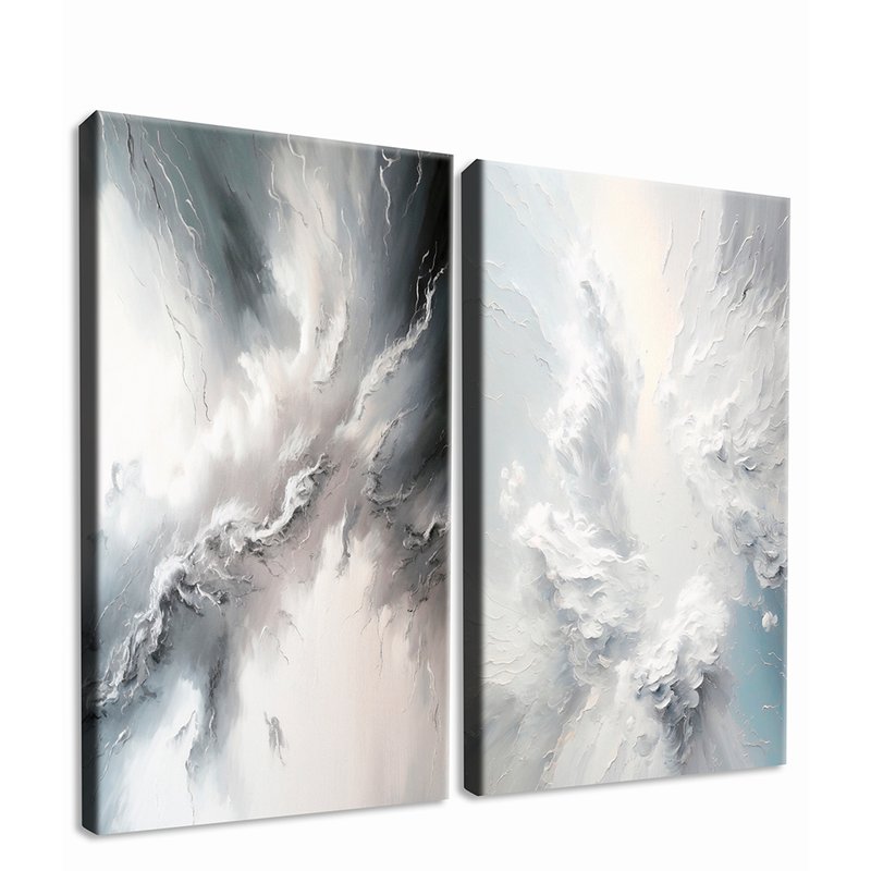 Abstract Clouds Clean Kit with 2 Frames Canvas