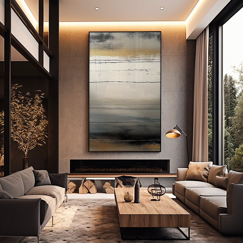 Abstract Lines and Ashes V1115 Canvas