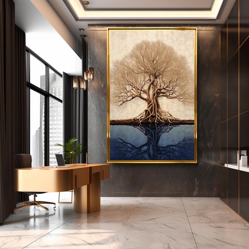 Abstract Tree Roots Canvas