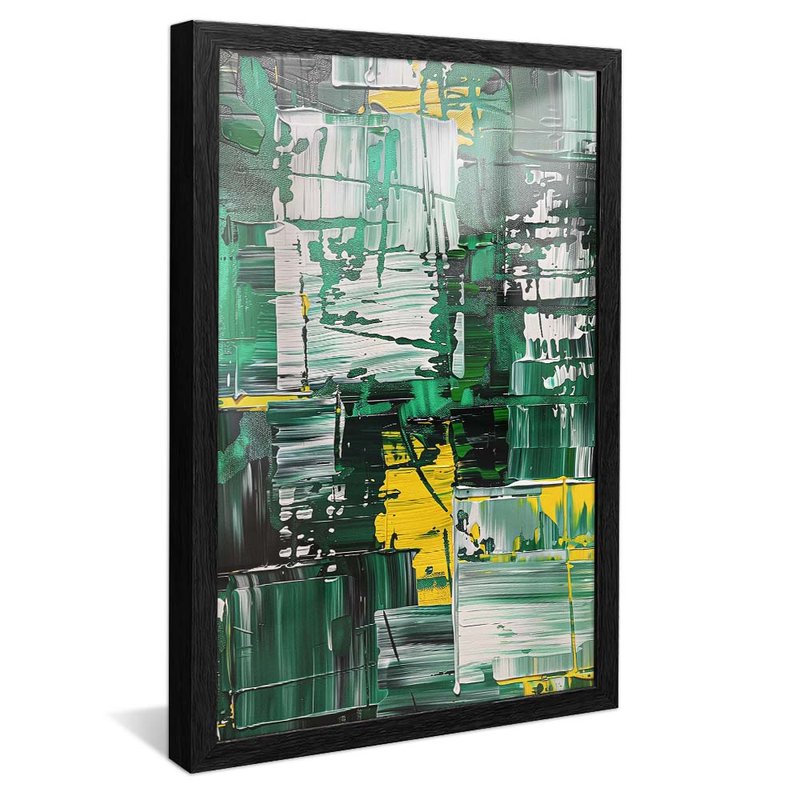 Abstract in Green Brushstrokes V1892 Canvas