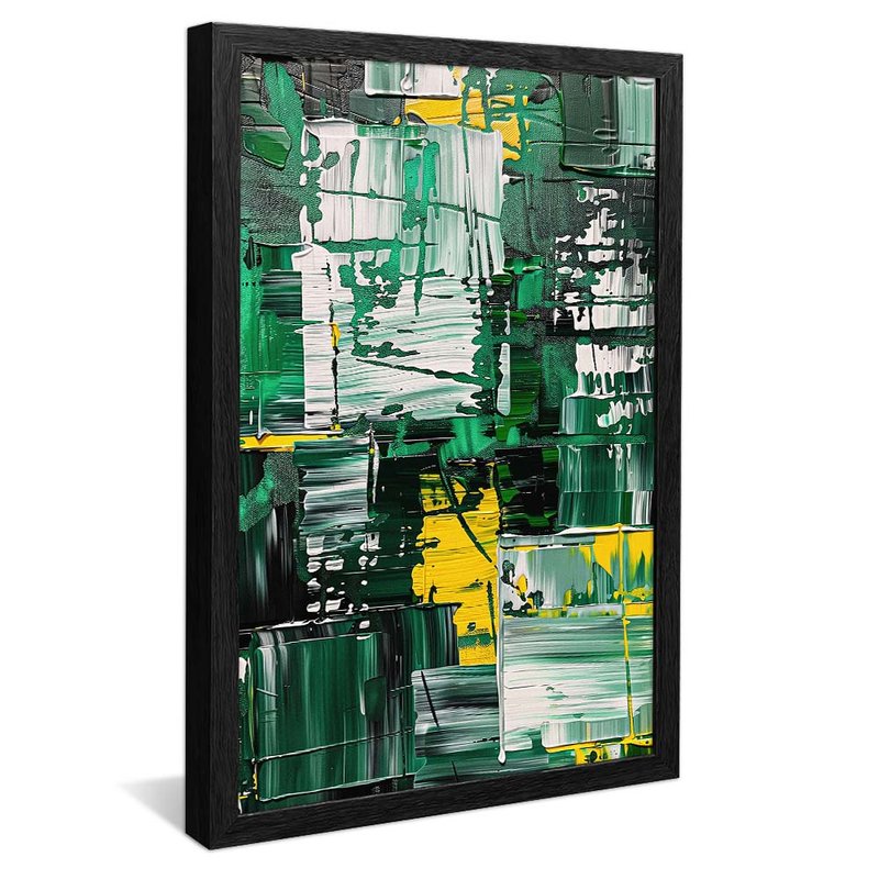 Abstract in Green Brushstrokes V1892 Canvas