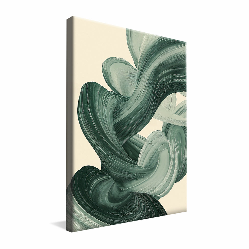 Abstract Green Tone Lines V2475 Canvas