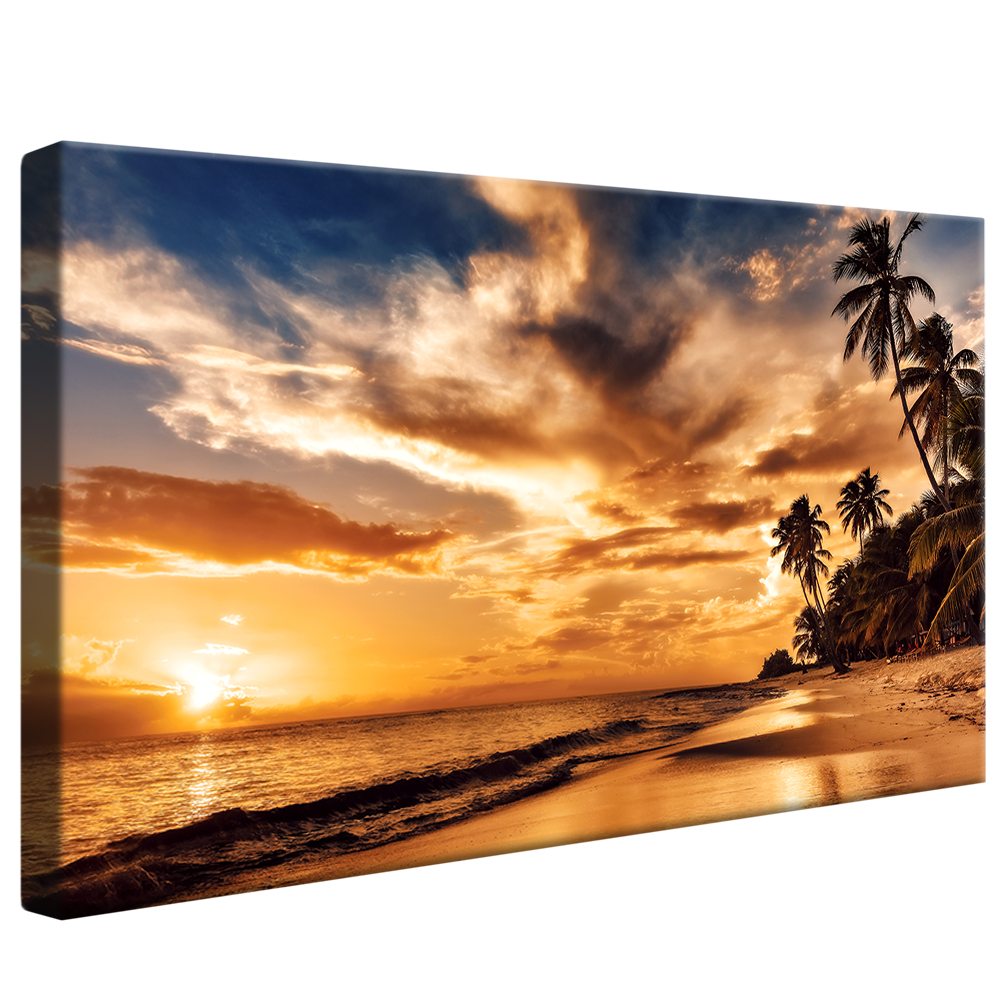 Beach at Sunset V885 Canvas