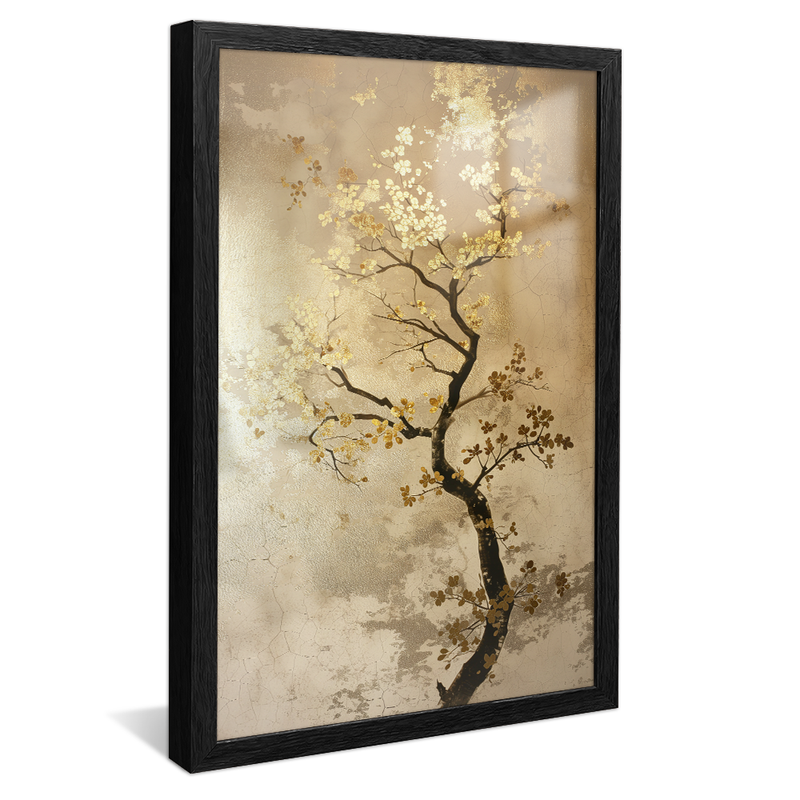 Black Tree and Gold Leaves V1168 Canvas