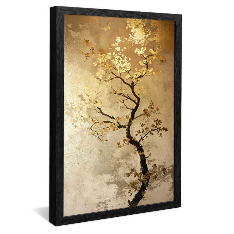 Black Tree and Gold Leaves V1168 Canvas