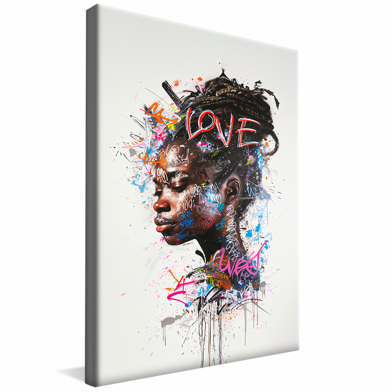 Black Woman Street Art V1290 Canvas