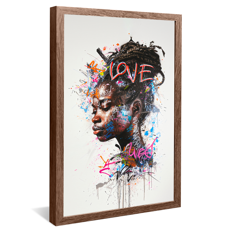 Black Woman Street Art V1290 Canvas