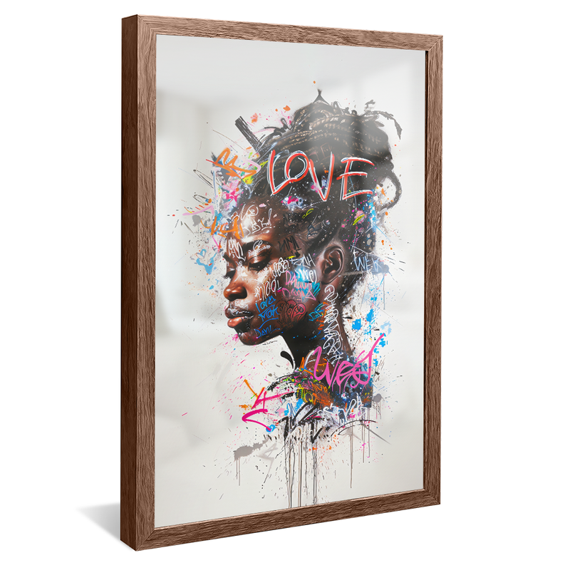 Black Woman Street Art V1290 Canvas
