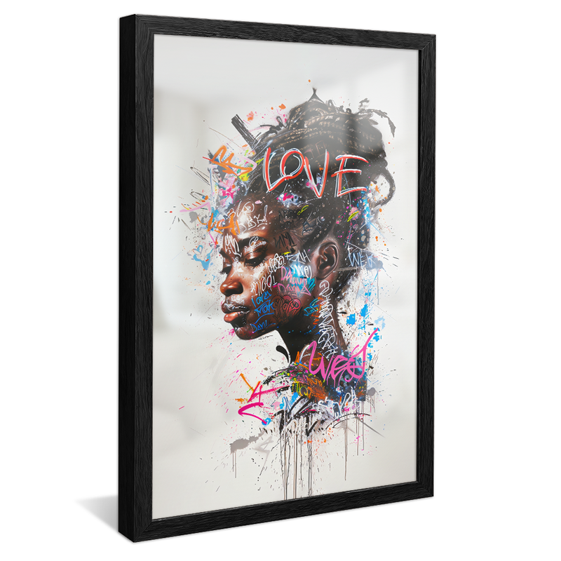 Black Woman Street Art V1290 Canvas