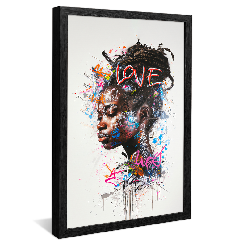 Black Woman Street Art V1290 Canvas