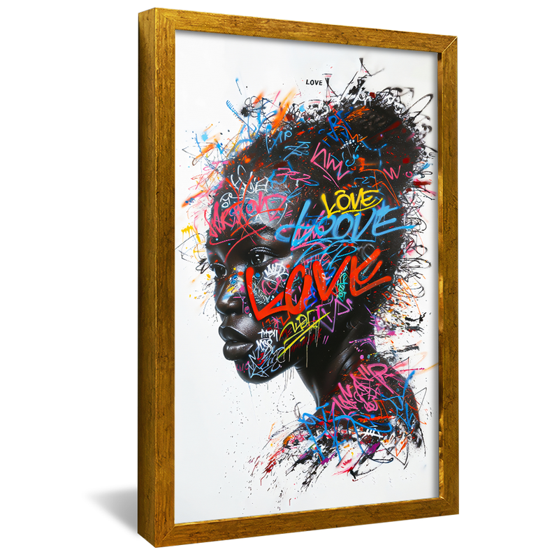 Black Woman in Street Art V1313 Canvas