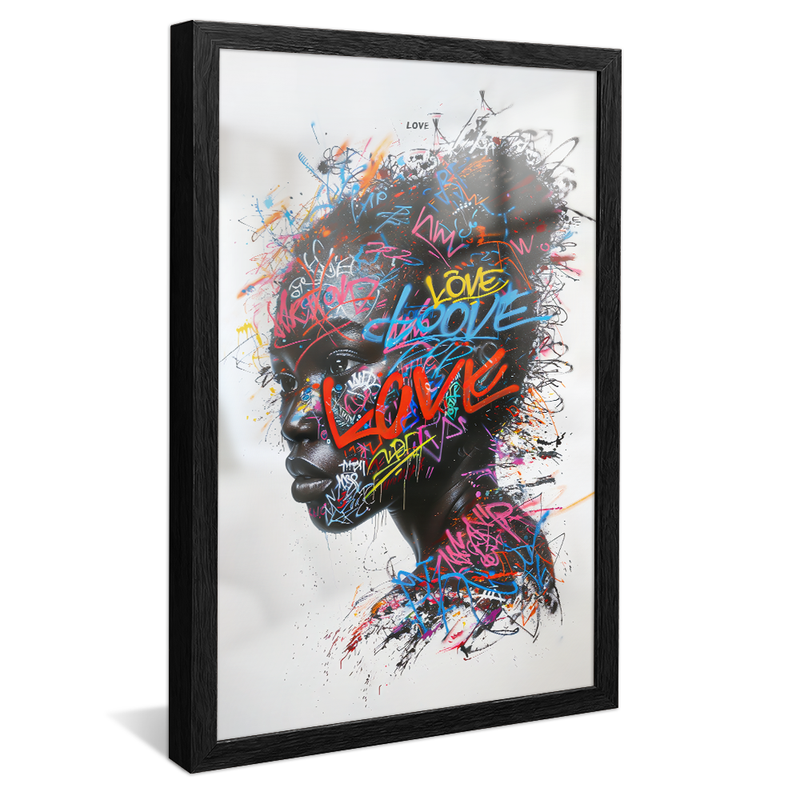 Black Woman in Street Art V1313 Canvas