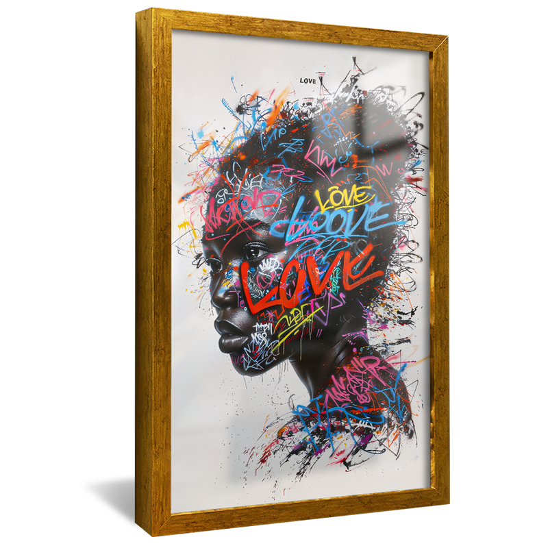 Black Woman in Street Art V1313 Canvas