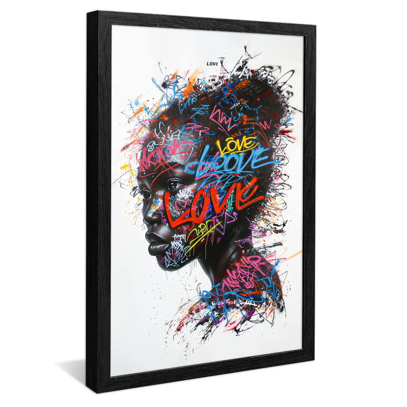 Black Woman in Street Art V1313 Canvas