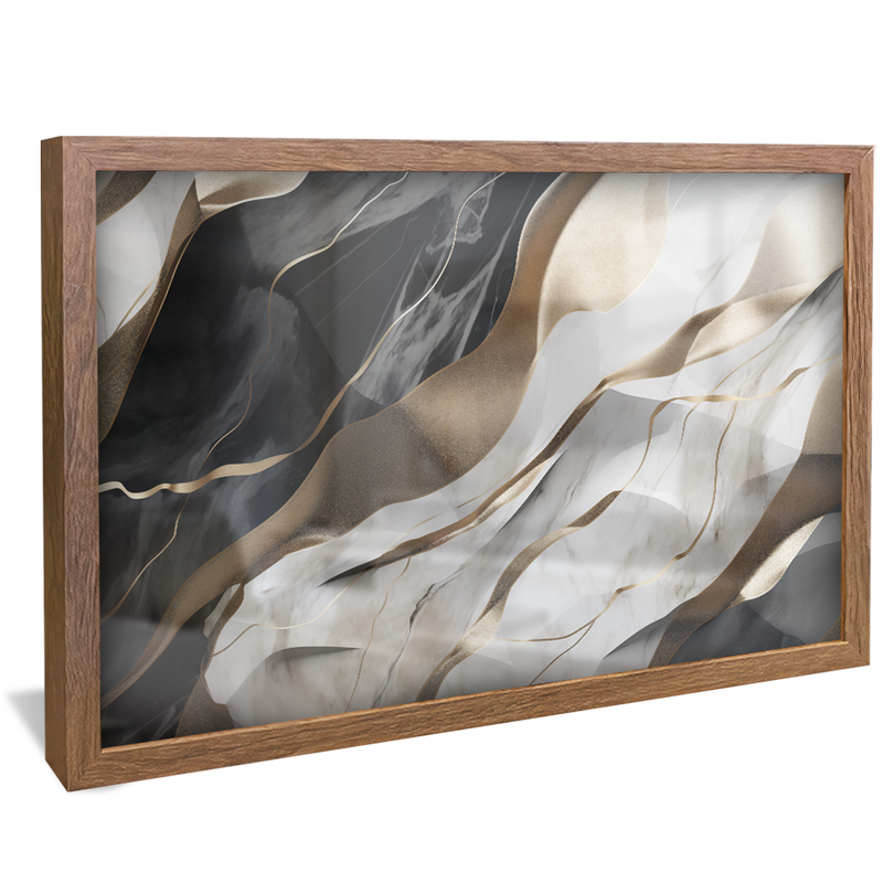 Black and Gold Marble Abstract V979 Canvas