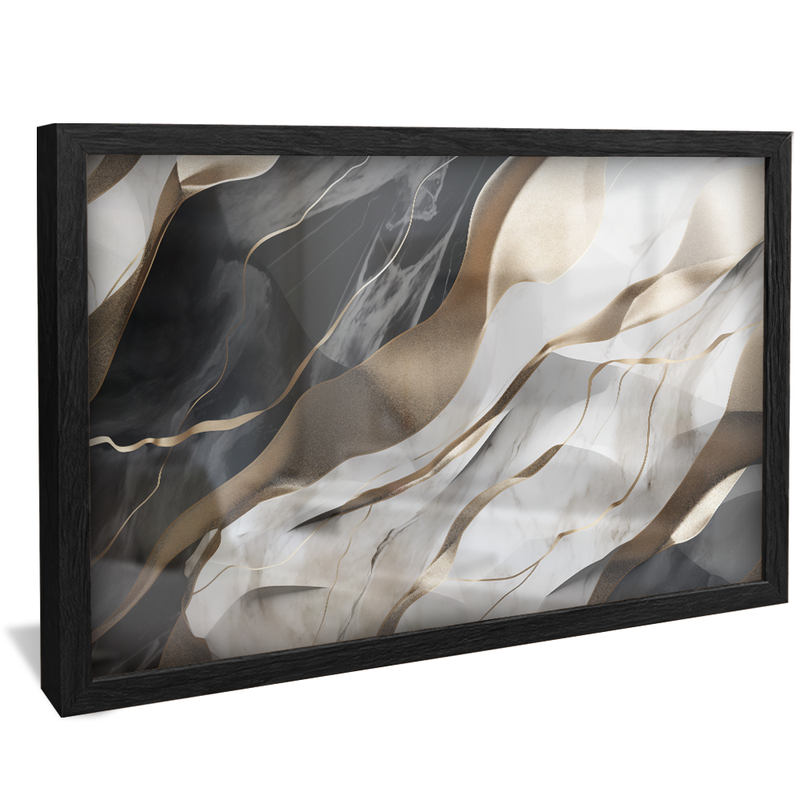 Black and Gold Marble Abstract V979 Canvas