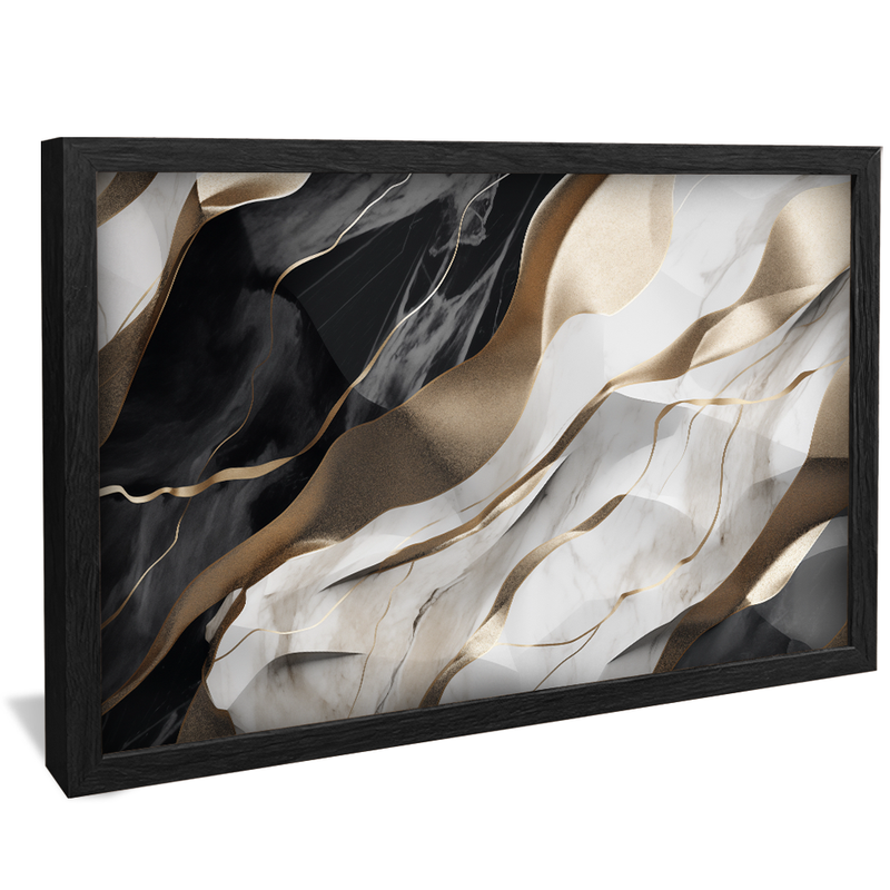 Black and Gold Marble Abstract V979 Canvas