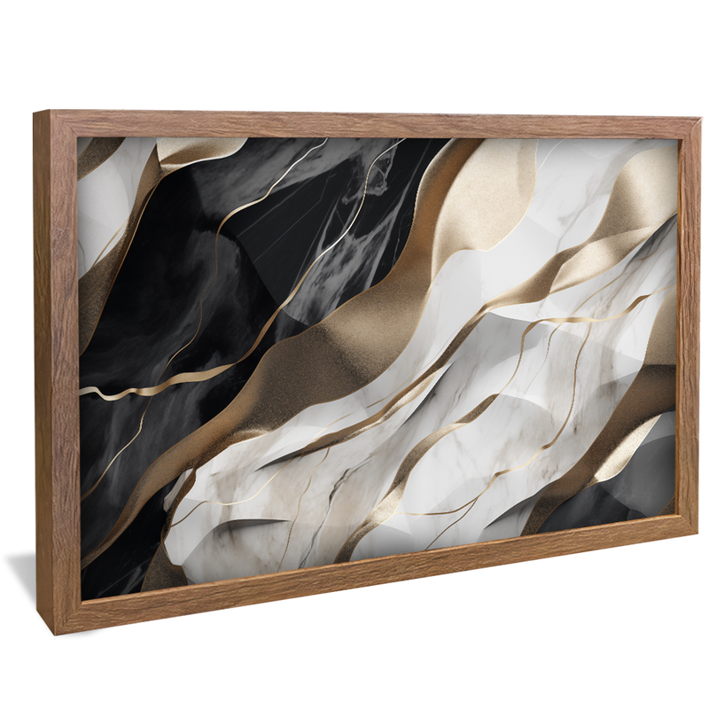 Black and Gold Marble Abstract V979 Canvas