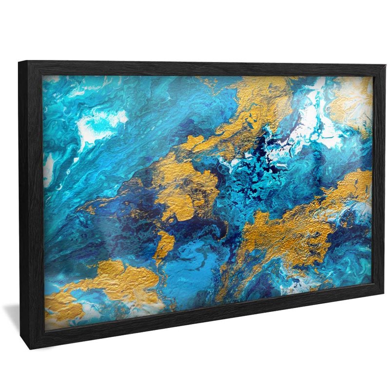 Blue and Gold Wave V1729 Canvas