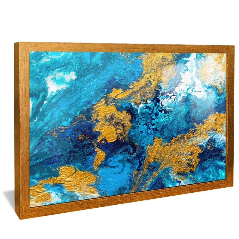 Blue and Gold Wave V1729 Canvas