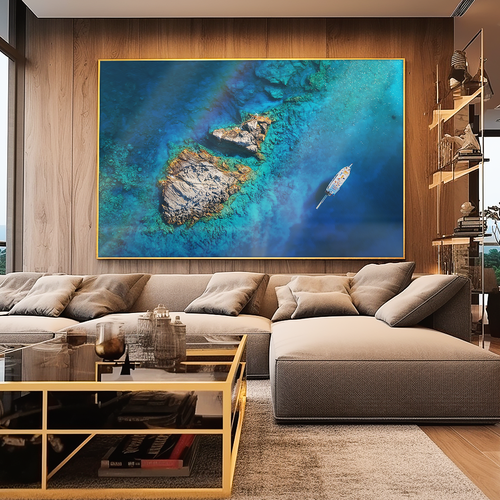 Boat in the Ocean Canvas V1033