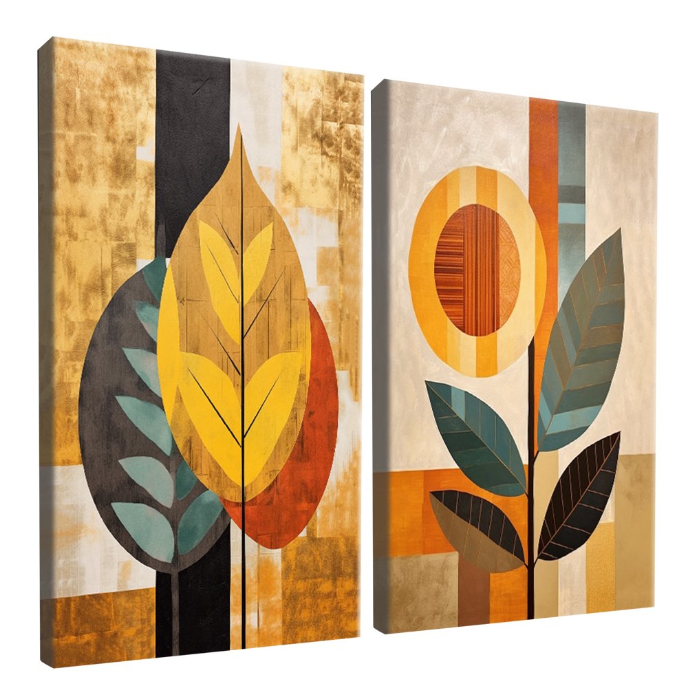 Botanical Abstract - Set of 2 Canvases