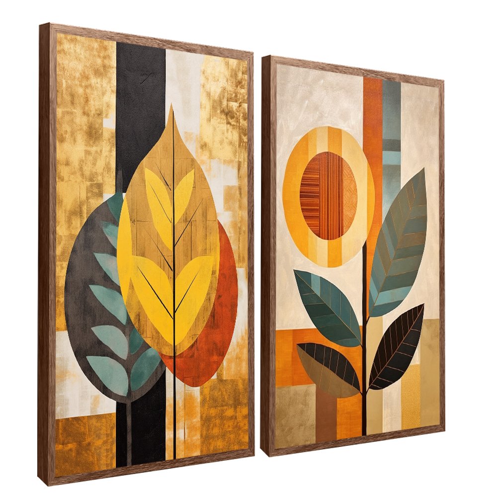 Botanical Abstract - Set of 2 Canvases