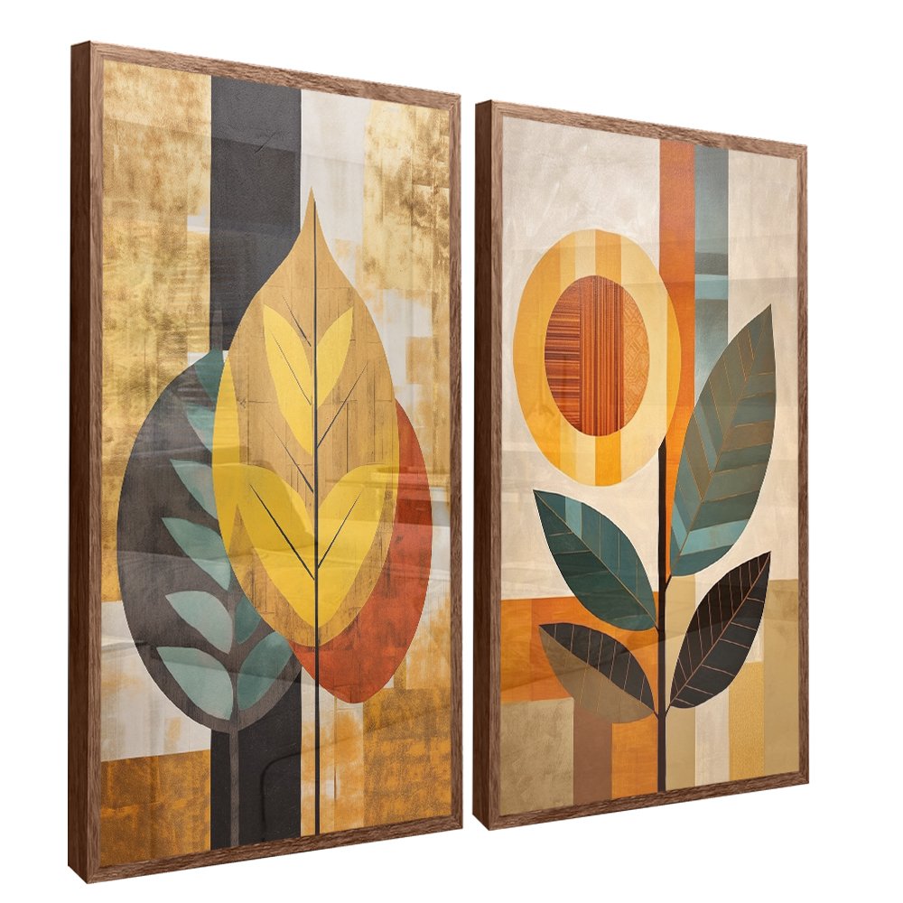 Botanical Abstract - Set of 2 Canvases