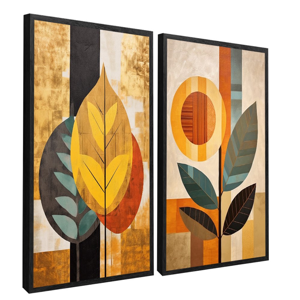 Botanical Abstract - Set of 2 Canvases