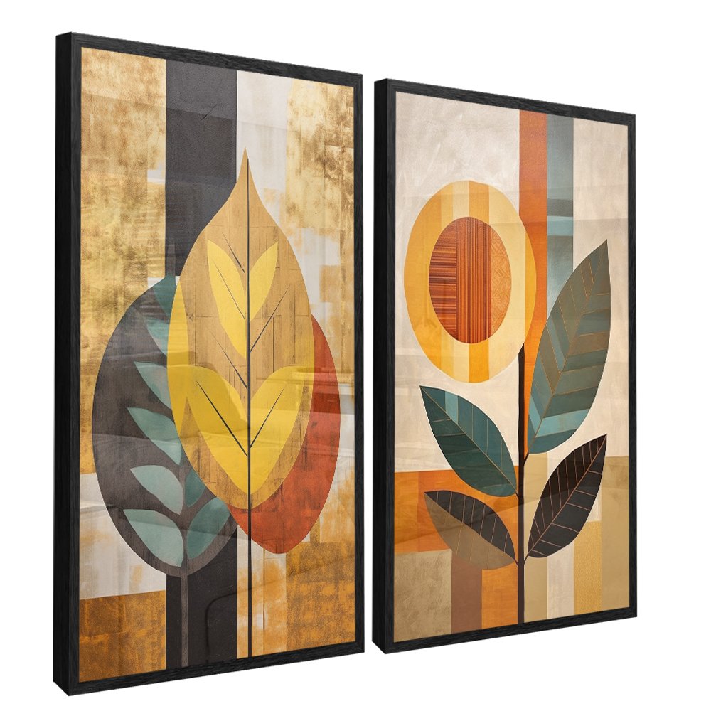 Botanical Abstract - Set of 2 Canvases