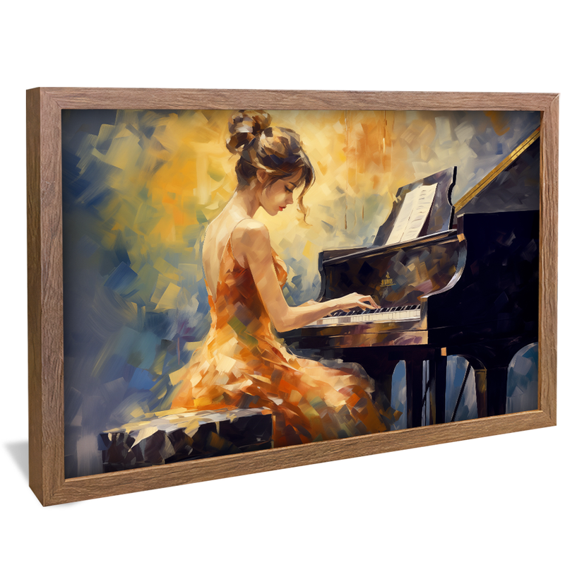 Brush Women Playing Piano V926 Canvas