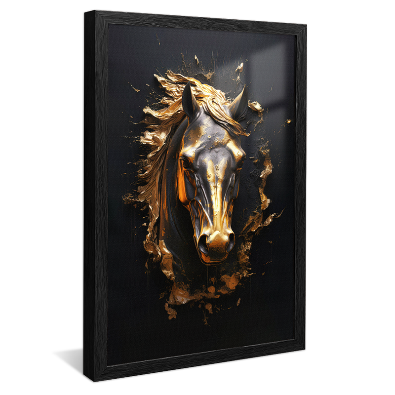 Bust Gold Horse V1510 Canvas