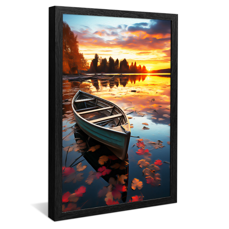 Canoa to the Sunset on the Lake Canvas