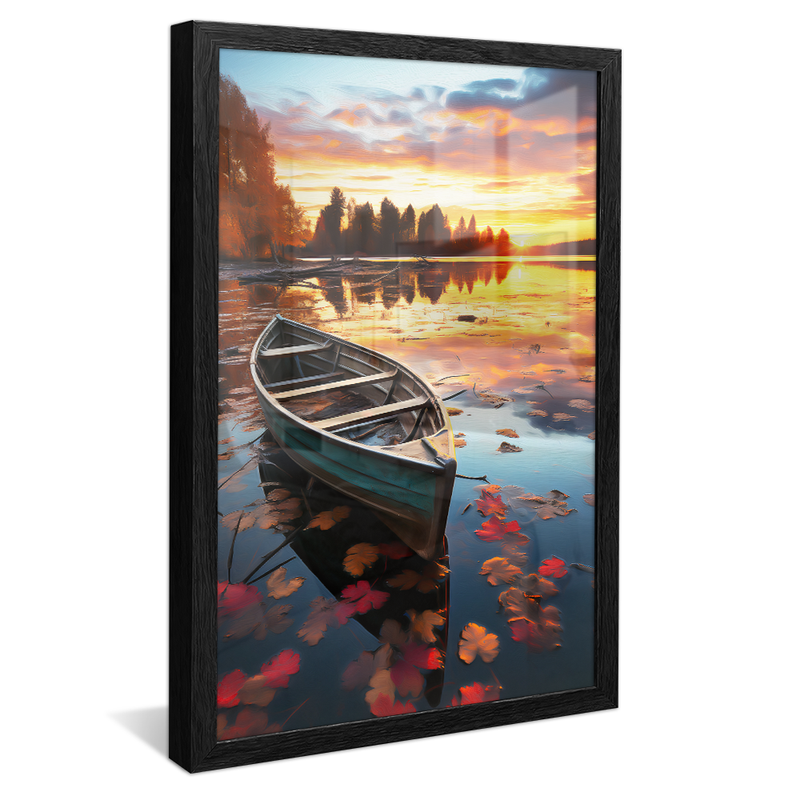 Canoa to the Sunset on the Lake Canvas