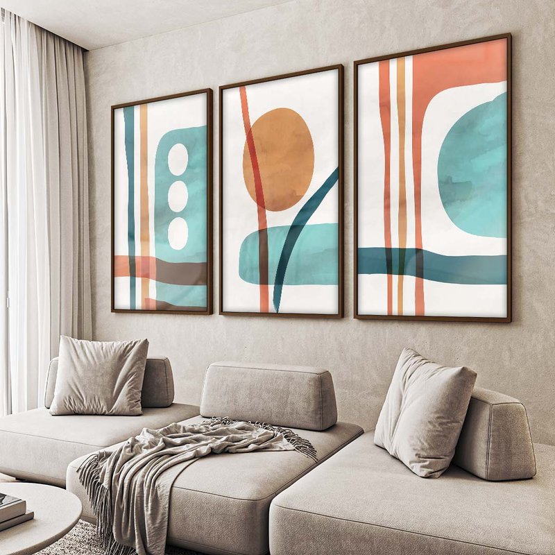 Colorful Abstract Trio V1712 Canvas