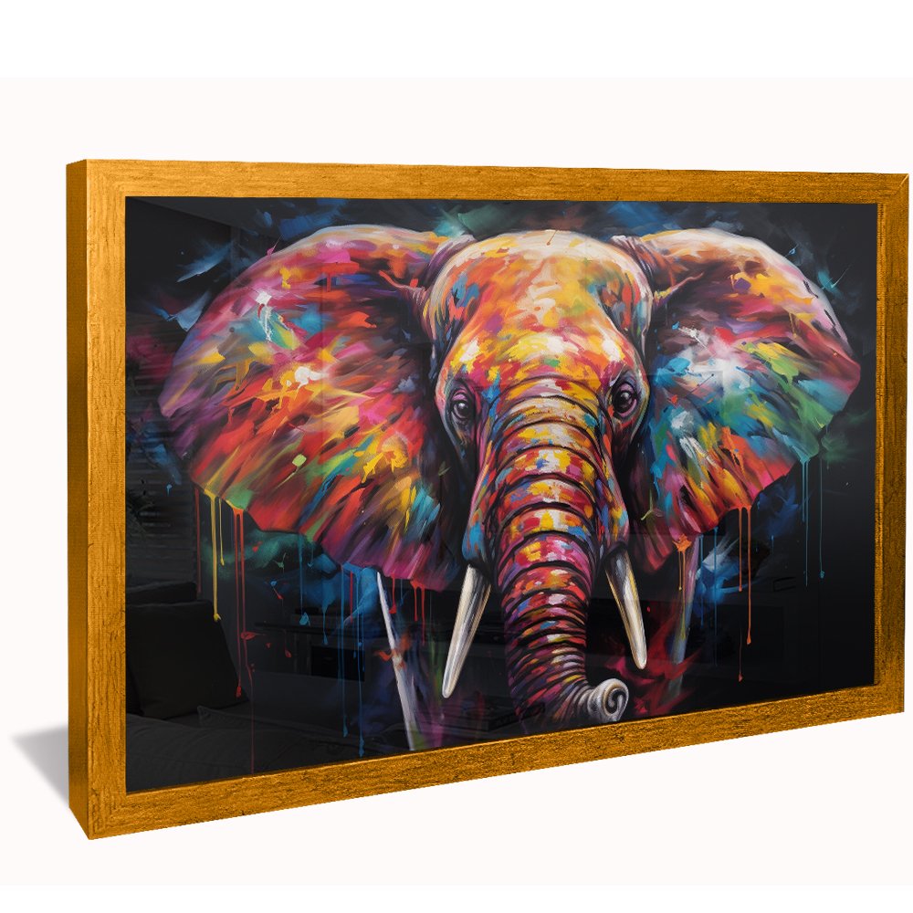 Colorful Elephant with Brushstrokes Canvas
