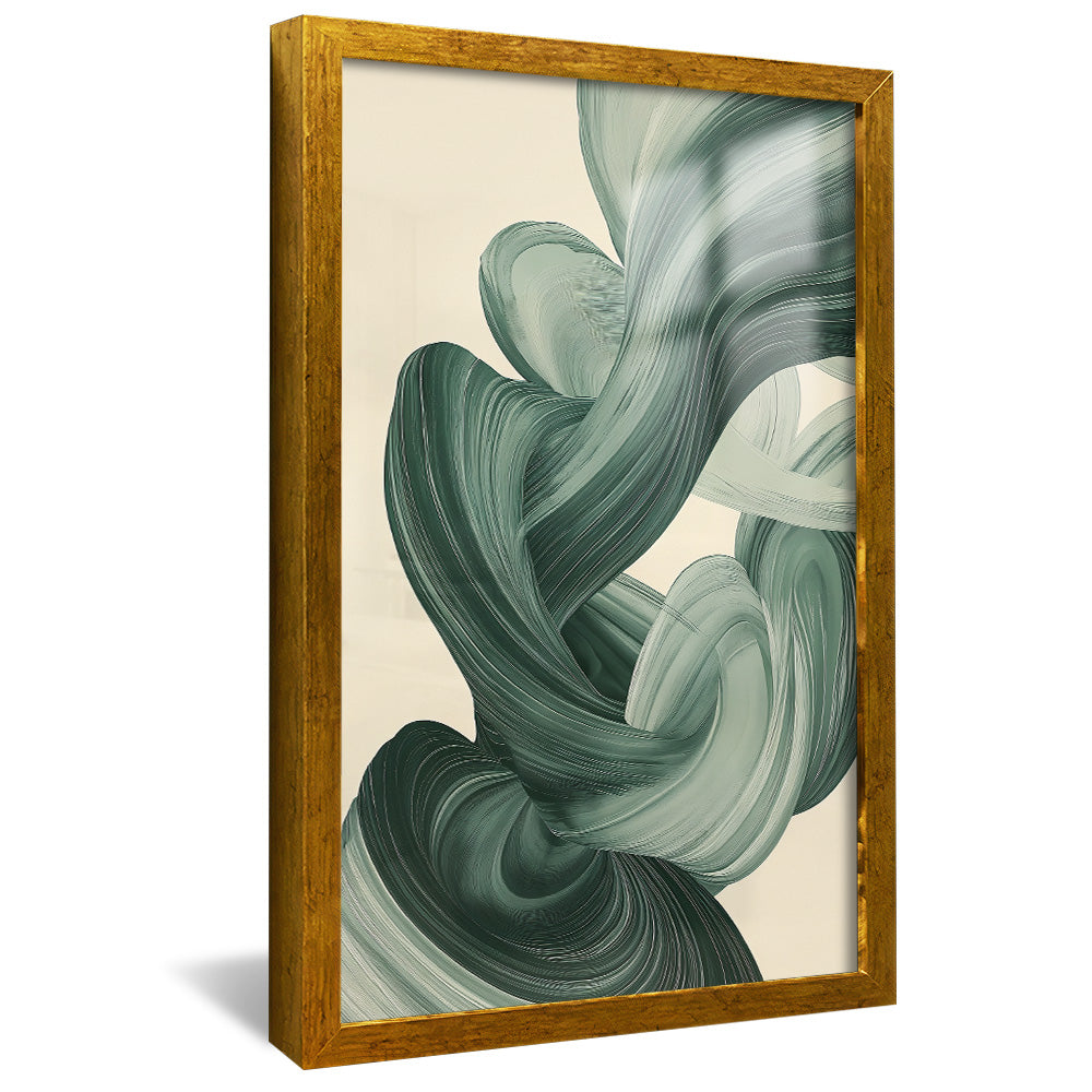 Abstract Green Tone Lines V2475 Canvas