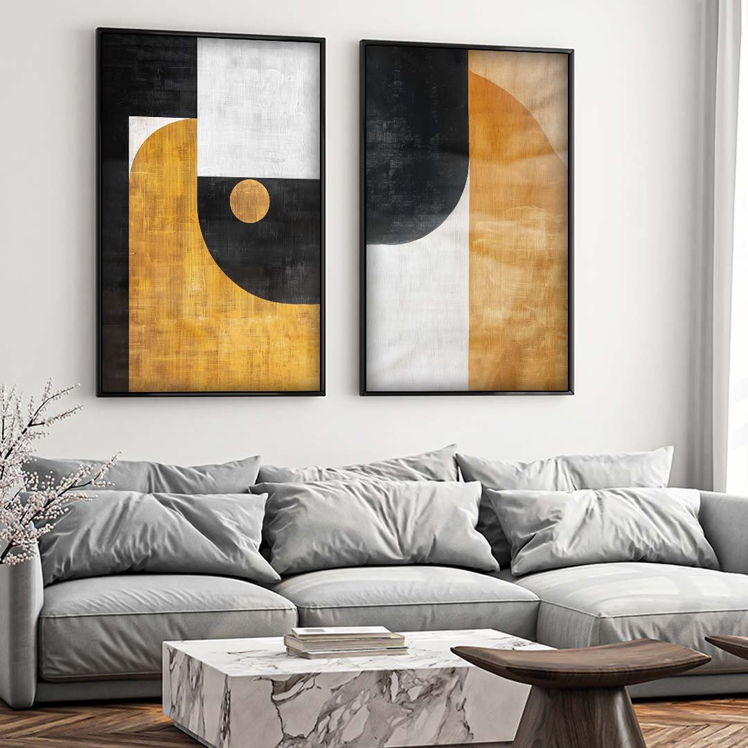 Duo Abstract Canvas Canvas