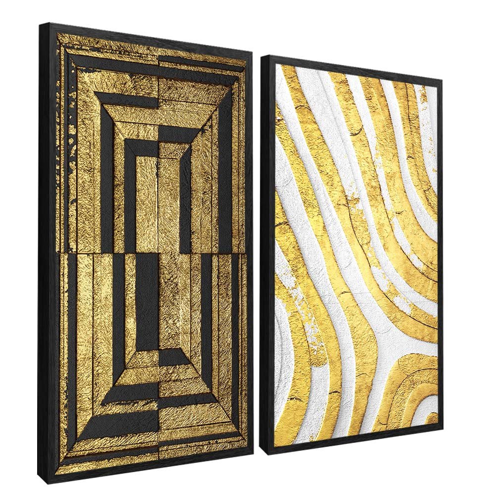 Duo Abstract Gold Canvas