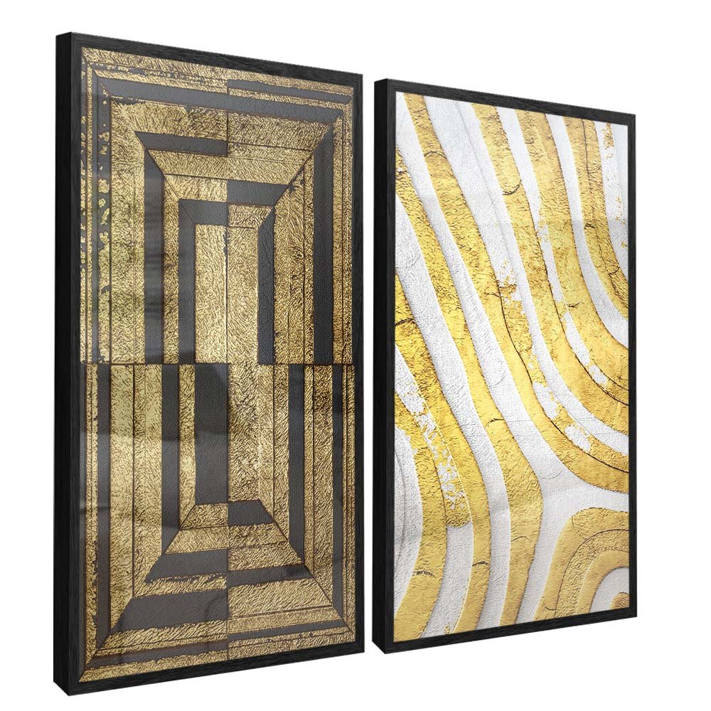 Duo Abstract Gold Canvas