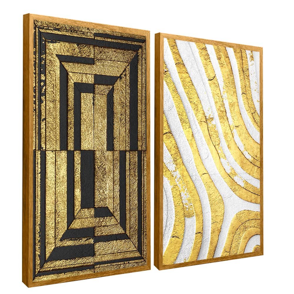 Duo Abstract Gold Canvas