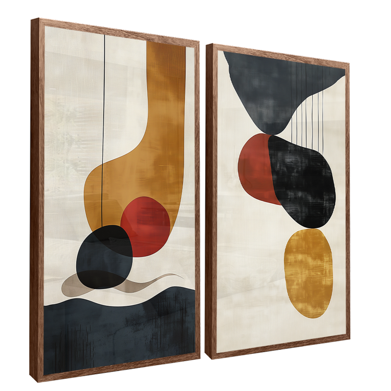 Duo Abstract Shapes Canvas V1569