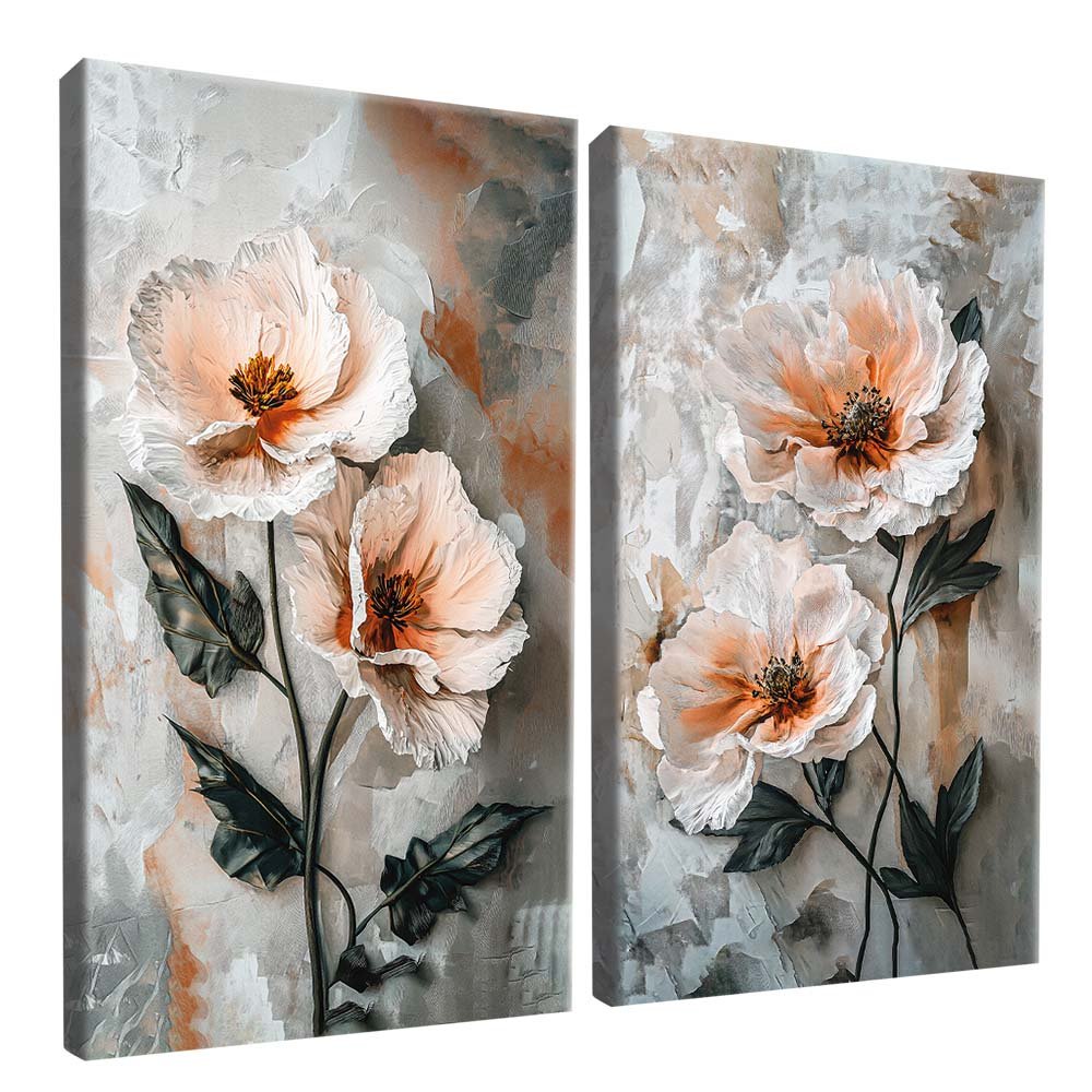 Duo Floral Oil Painting V2079 Canvas